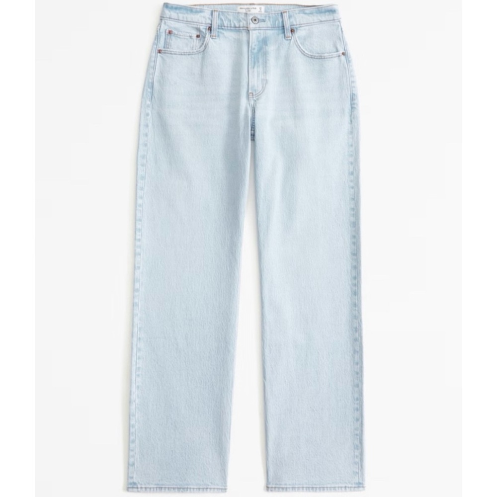 Abercrombie & Fitch Curve Love Low Rise Baggy Jean in light wash